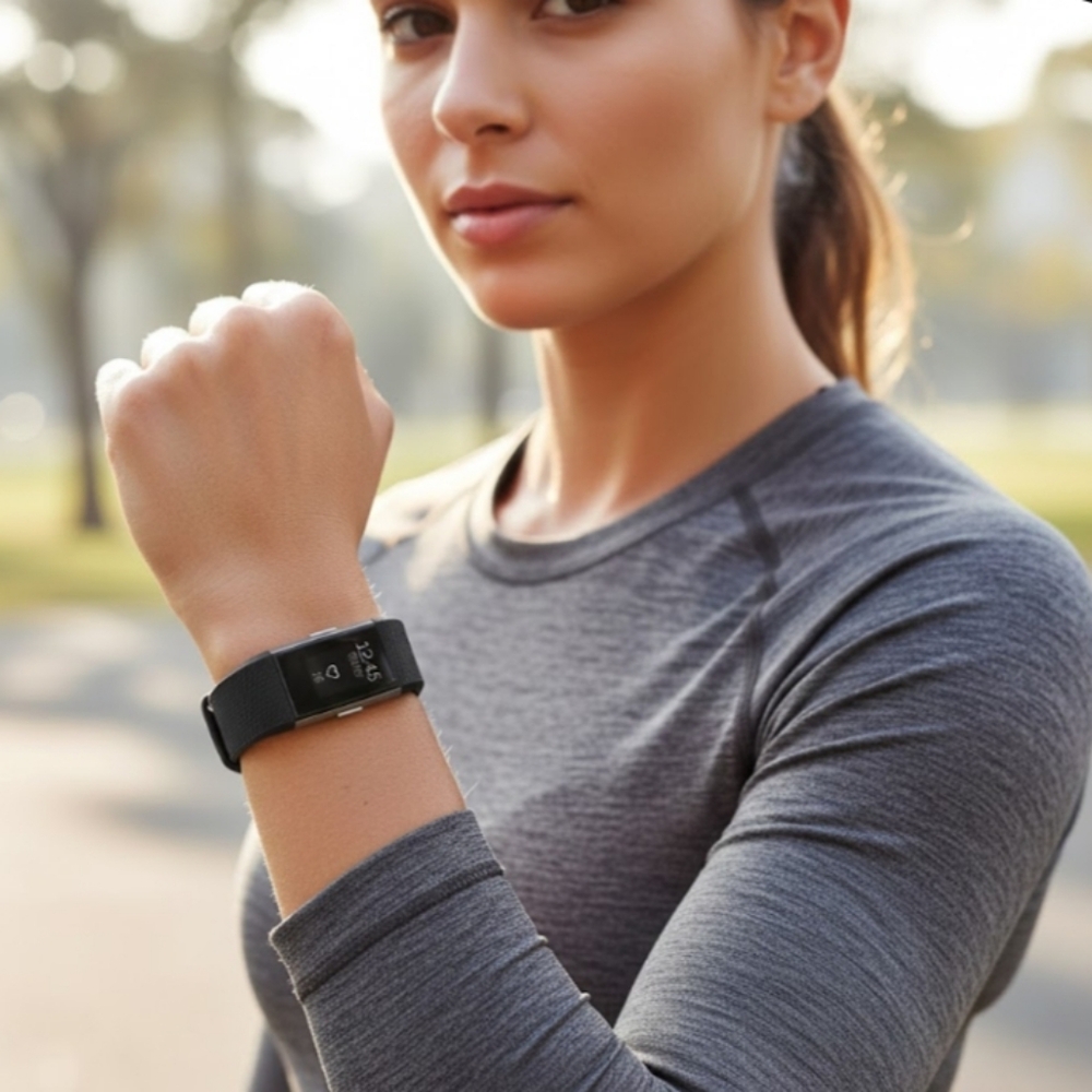 Fitbit Charge 2 Black Fitness Tracker Watch- Size SMALL